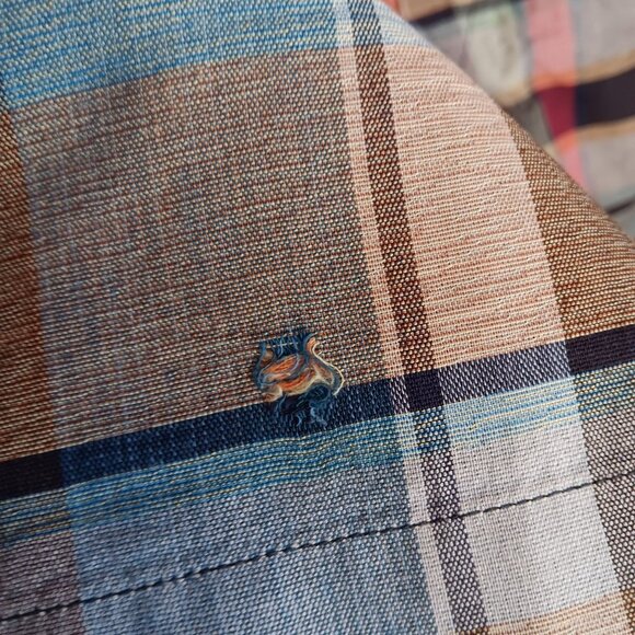 26 Waist X-SMALL True Vtg 1970s M ens IVY LEAGUE PLAID Steel Zip Shorts - Picture 5 of 6